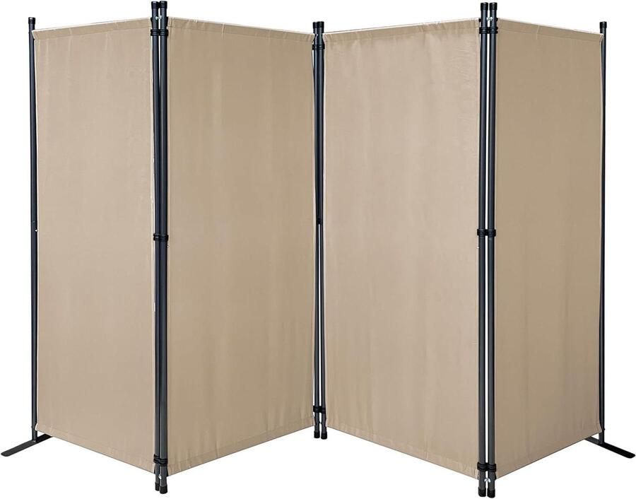 Paravent 4-delig scheidingswand voor tuin en balkon zandkleur