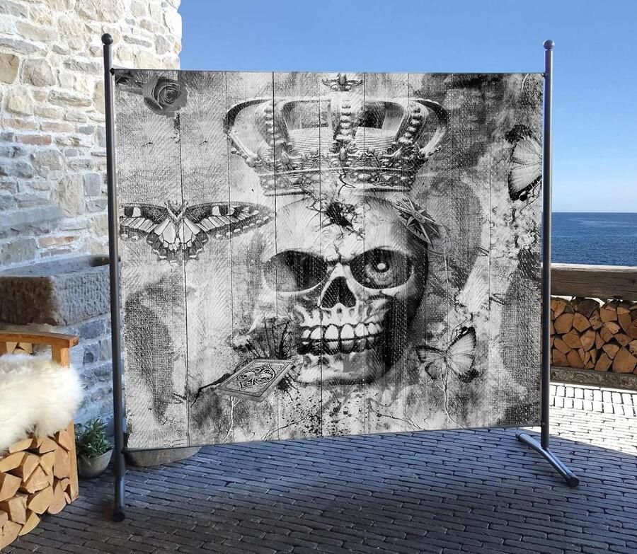 Paravent Kamervdivider Geschikt voor Balkon en Tuin 180 x 180 cm Zwart