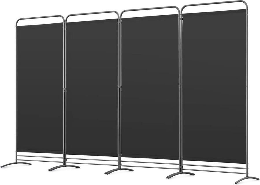 Kamerscherm 4 panelen Ruimteverdeler Privacy creëren Opvouwbaar ontwerp 324 x 180 cm Zwart