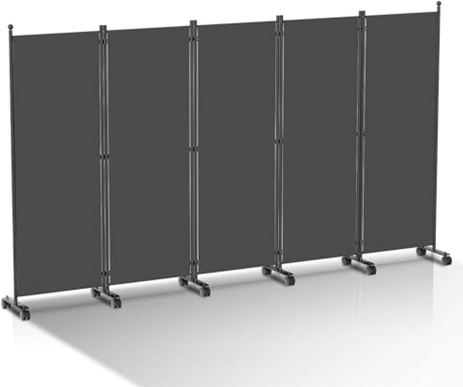 Paravent op Wieltjes Flexibele Ruimteverdeler voor Tuin en Balkon Ondoorzichtig en Opvouwbaar