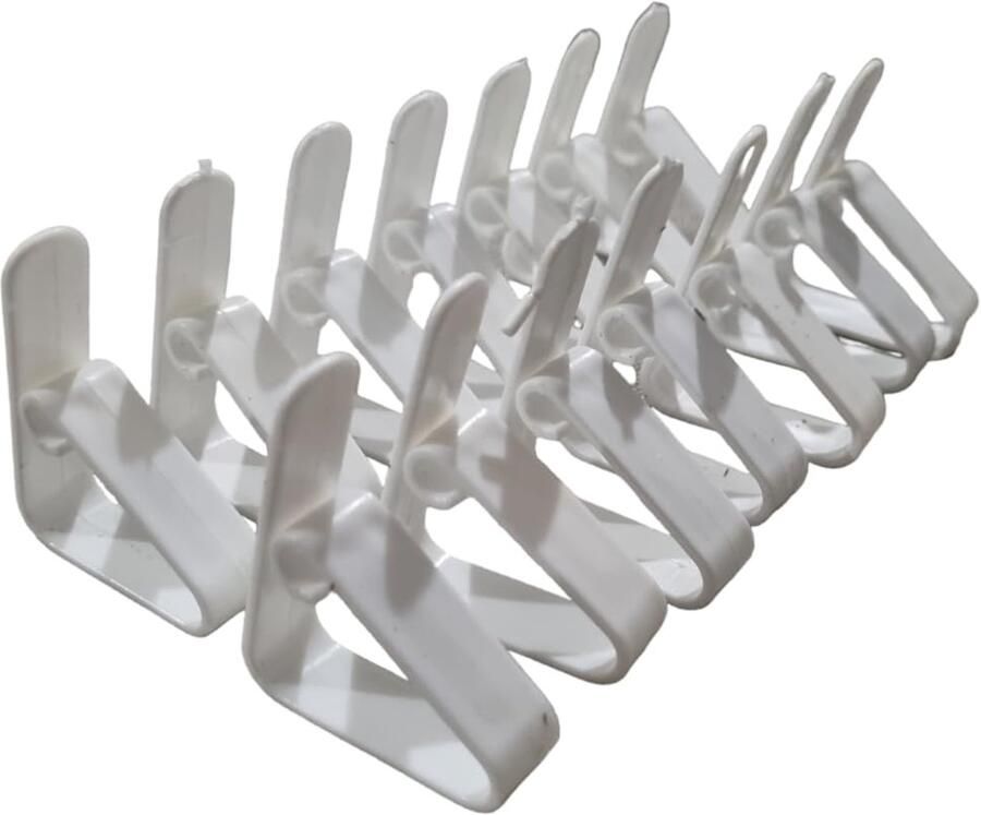 PARENCE Set van 14 witte tafelkleedklemmen Robuust veelzijdig en klaar voor gebruik voor al uw gelegenheden Kunststof tafelkleedklem 4 5 cm Blanc