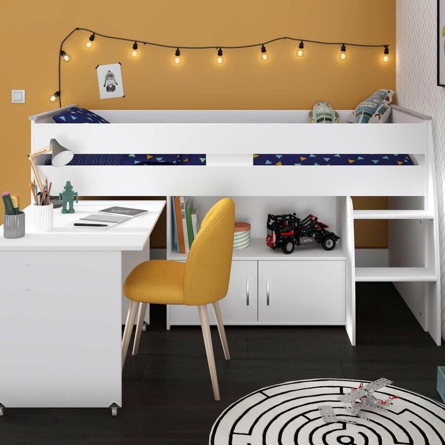 Parisot Hoogslaper Reverse met uittrekbaar bureau kast met 2 deuren en legplank