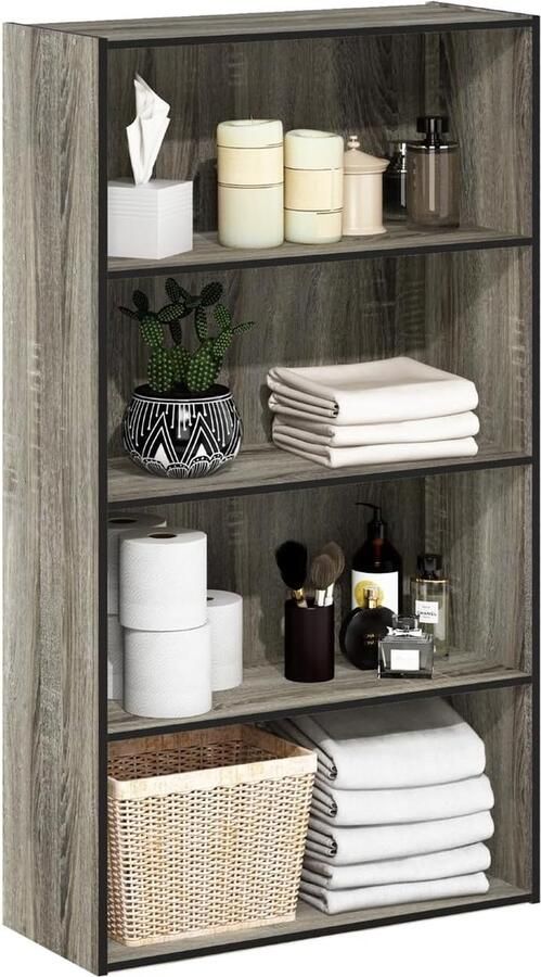 Pasir Boekenkast met 4 vakken Frans eiken grijs 23 88 x 59 94 x 105 92 cm - Foto 2