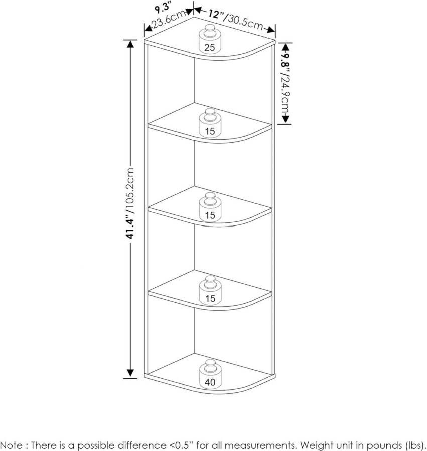 Pasir boekenkast met open hoek en 4 niveaus zwart hout