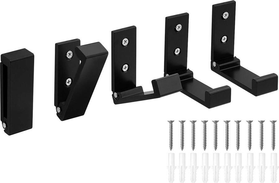 Pasking 10 stuks opvouwbare muurhaken zwarte opvouwbare haken kledinghaken opvouwbare haken kledingkast robuuste haken voor handdoeken jassen hoeden hoofdtelefoons tassen keukengerei