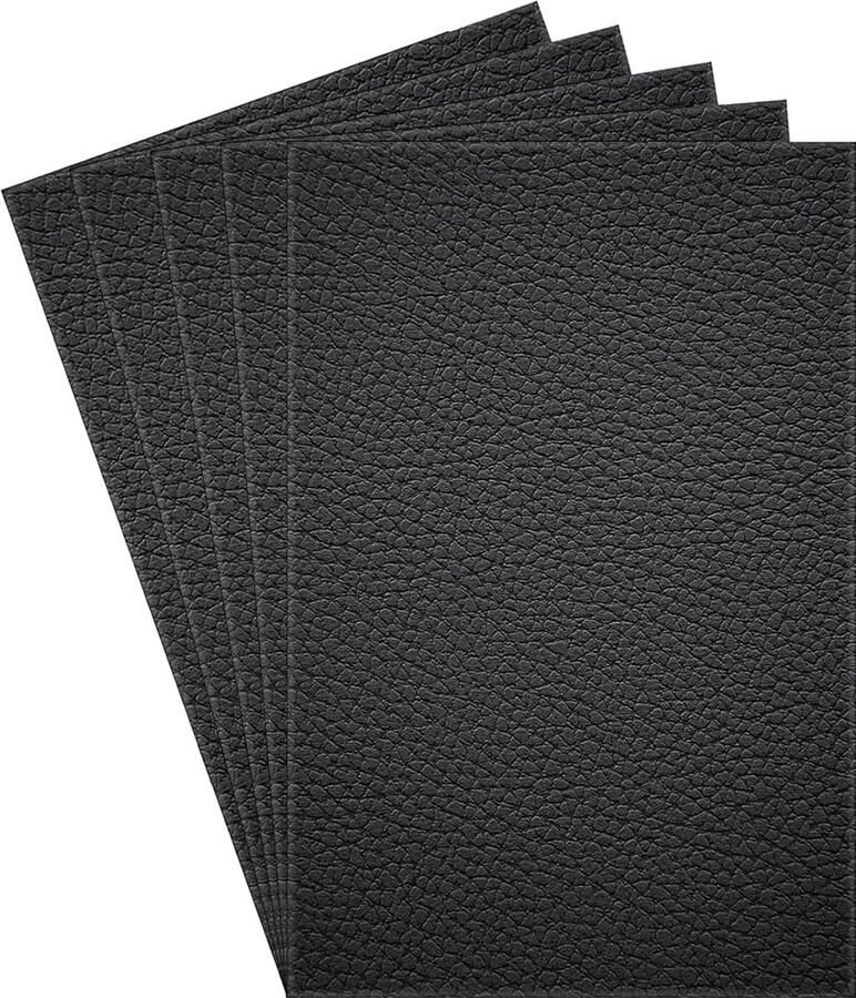 Patch 5 stuks lederen patch reparatie set PU leer zwart 20 x 30 cm waterdicht Multifunctioneel Zelfklevende wrijfbestendig voor autostoelen banken