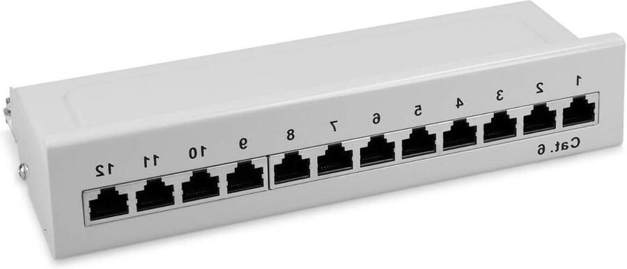 Patch panel Cat6 12 port Cat6 divider for wall mounting and server cabinet 12x Cat6 RJ45 connectors