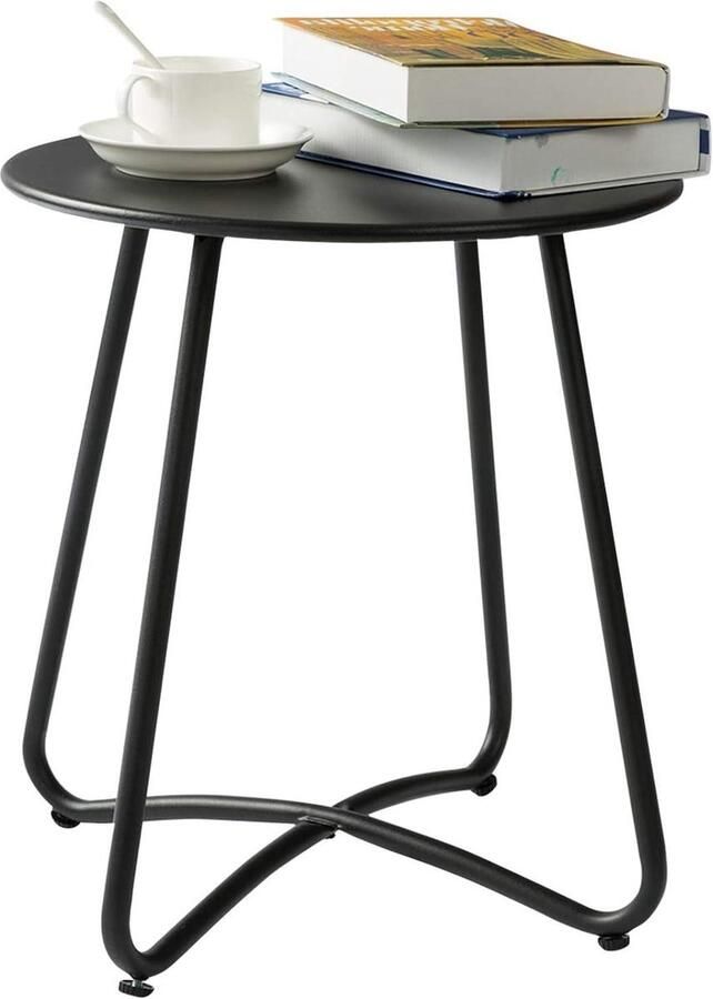 Patio bijzettafel- ronde tuintafel voor buiten- klein formaat salontafel- HollyHOME