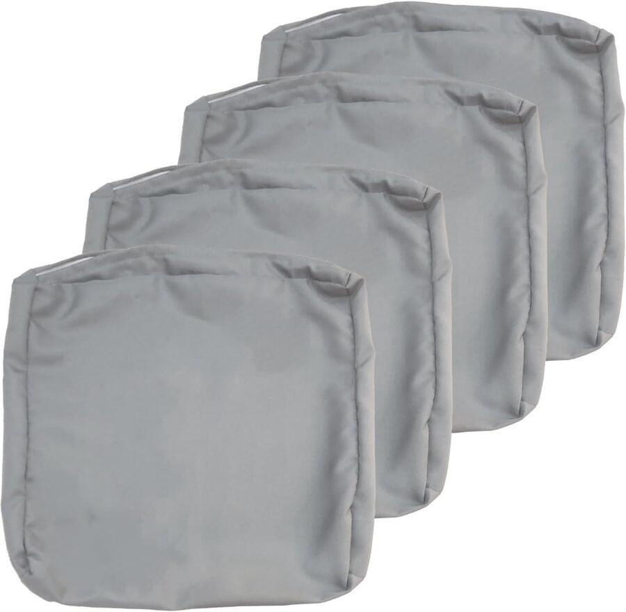 Patio Cushion Covers 21 x 19 x 3 cm Waterproof Outdoor Replacement 4 Pieces Outdoor Seat Cushion Covers Rattan Chair Sofa Grey by FLYMEI