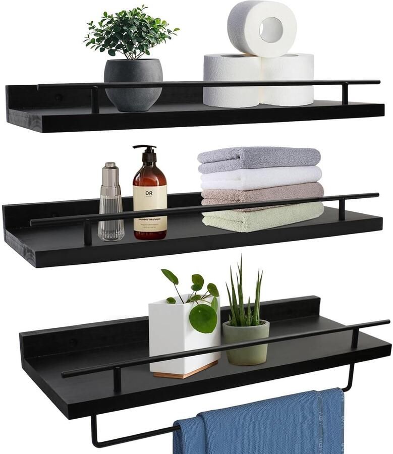 Paulownia-houten wandrek multifunctioneel set van 1 licht en stabiel