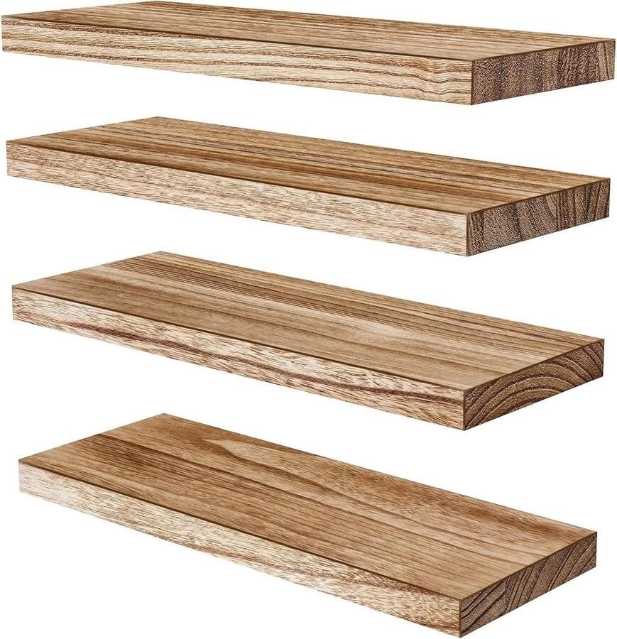 Paulownia Wandrek lichtbruin set van 4 hout 40 cm