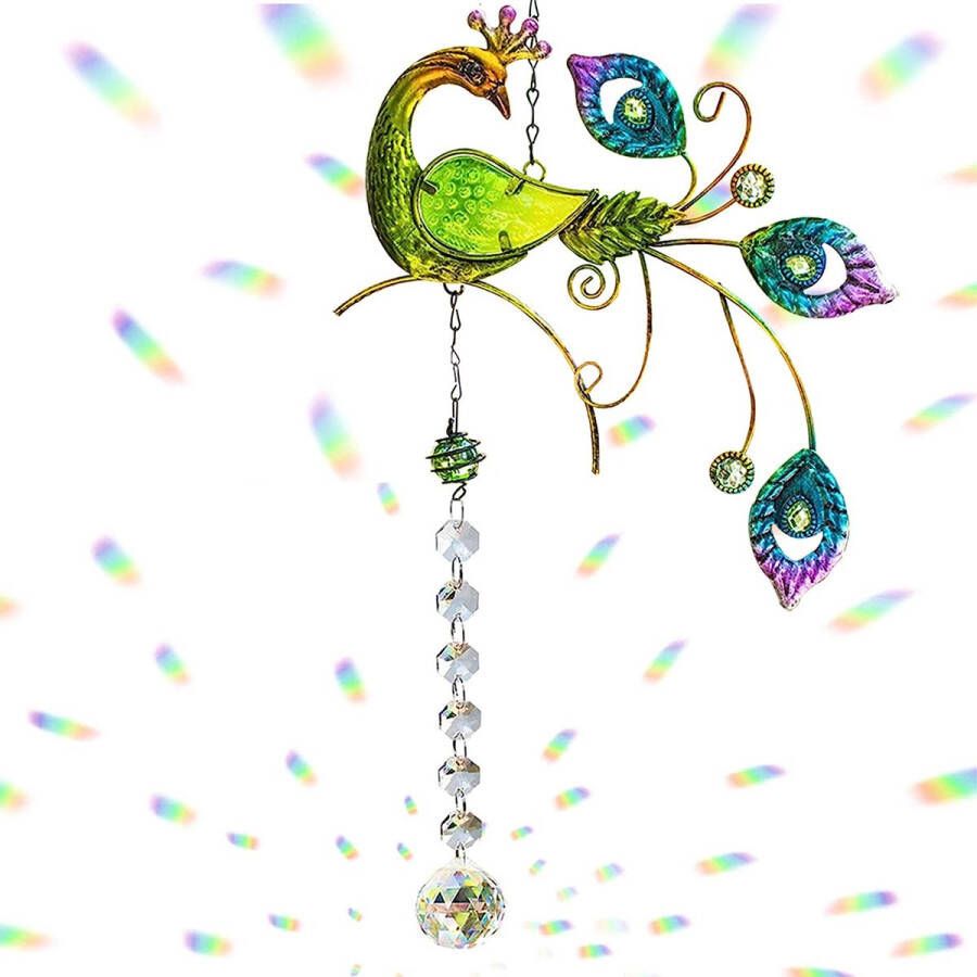 Pauw Crystal Suncatcher hanger hangende kroonluchter prisma regenboog maker ornament voor venster zon catcher huis tuin decoratie