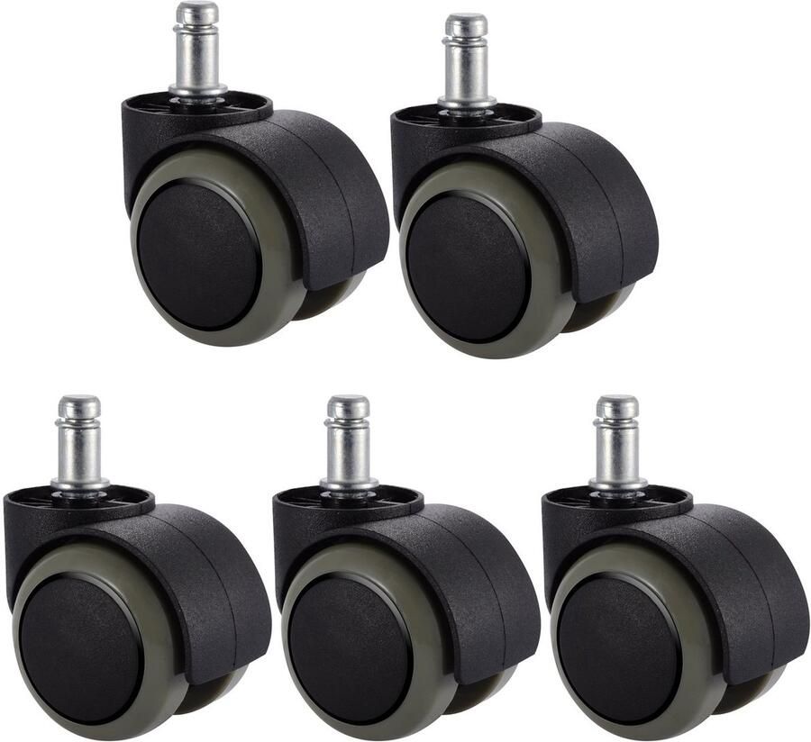 PChero 5 Packs Bureaustoel Casters Wielen met de Universele Standaard Maat 11mm X 22mm (7 16 X 7 8) Ondersteuning Tot 550LBs Gewich
