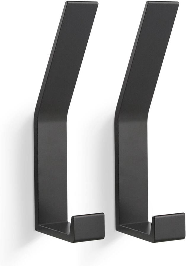 PDGROW kapstokhaken 2-pack handdoekhaken om te boren (onzichtbare schroeven!) moderne wandkapstokhaken voor jassen mantels kleding sjaals handtassen en meer (zwart)