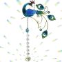 Peacock Crystal Suncatcher hanger hangende kroonluchter prisma regenboog maker ornament voor ramen zon catcher huis tuin decoratie - Thumbnail 1