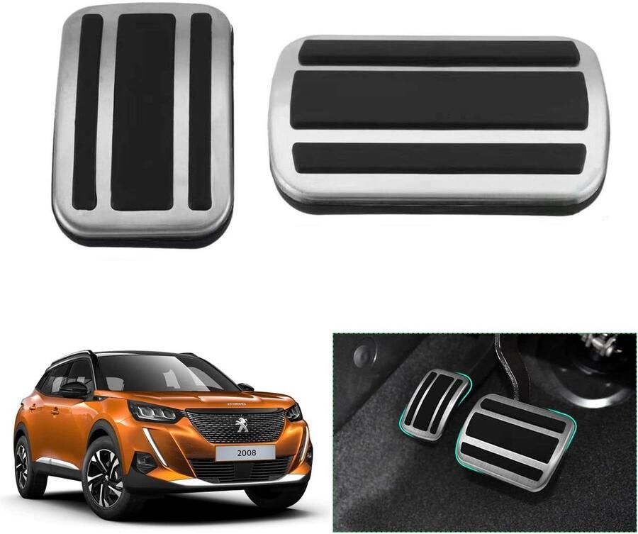 Pedals for gas and brakes Peugeot 208 2008 P24 P21 pedal covers cover plate footrests [automatic transmission]