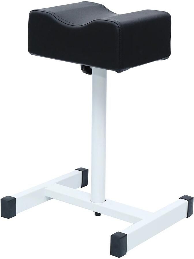 Pedicure Voetsteun Pedicurestoel Manicure & Pedicure Krukje Zwart Staal & PVC Leer Verstelbaar 45-65 cm Gewatteerd Kussen Geschikt voor Salon & Thuis