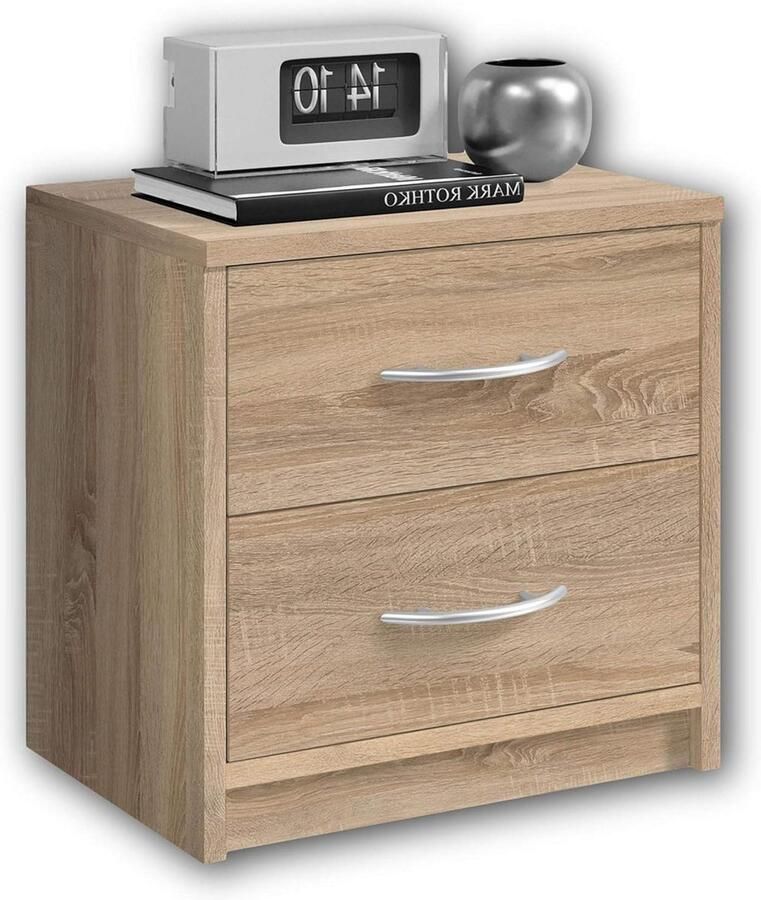 PEPE Nachtkastje eiken sonoma-look eenvoudig ontwerp 1 stuk 39 x 39 x 28 cm