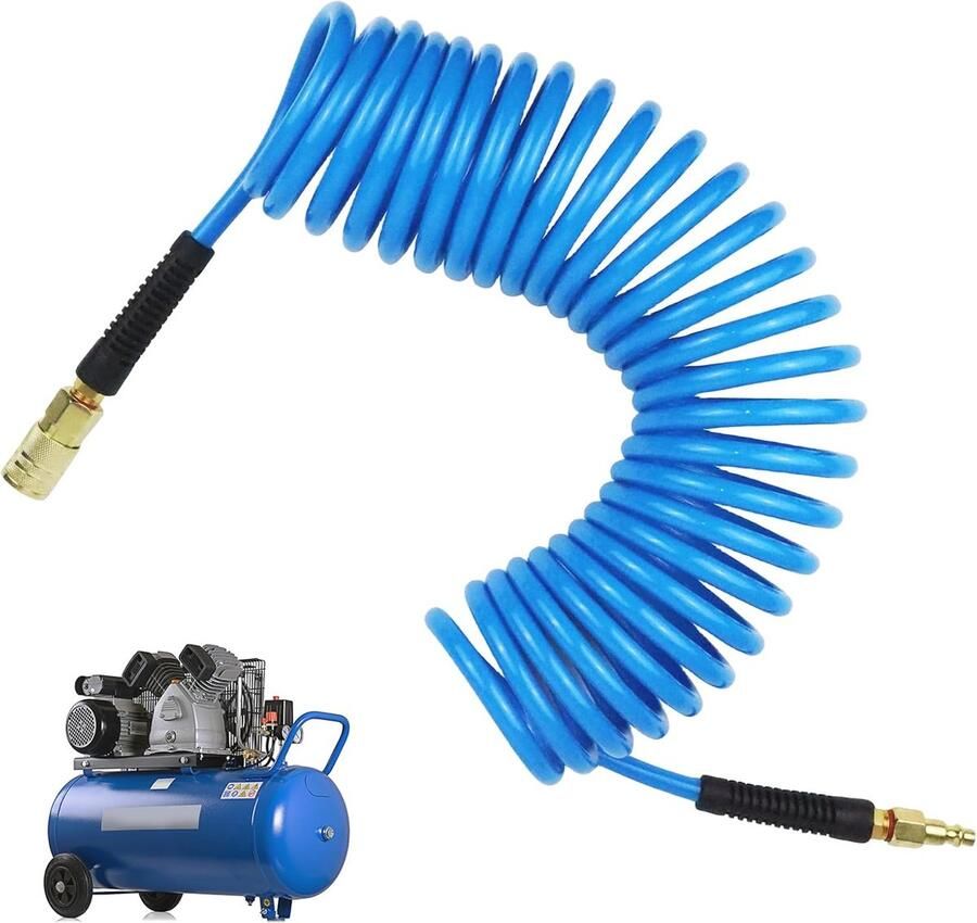 Persluchtslang 7 5 m Flexibele PU Compressor Slang met Snelkoppeling en DN 7 2 Ventiel