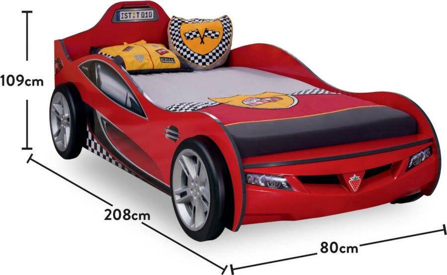 Peuter Autobed Rood Turbo Retro Snelheidsduivel Design Perfect voor Kleine Racers