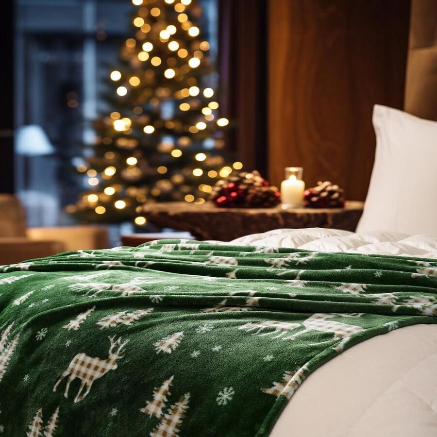 PHF Knuffeldeken Fluffy Fleece Deken 130x150cm Oeko-Tex Zachte Warme Deken voor Bank Slaapbank Bedspreien & Knuffeldekens Bank Deken Noordelijke Winter