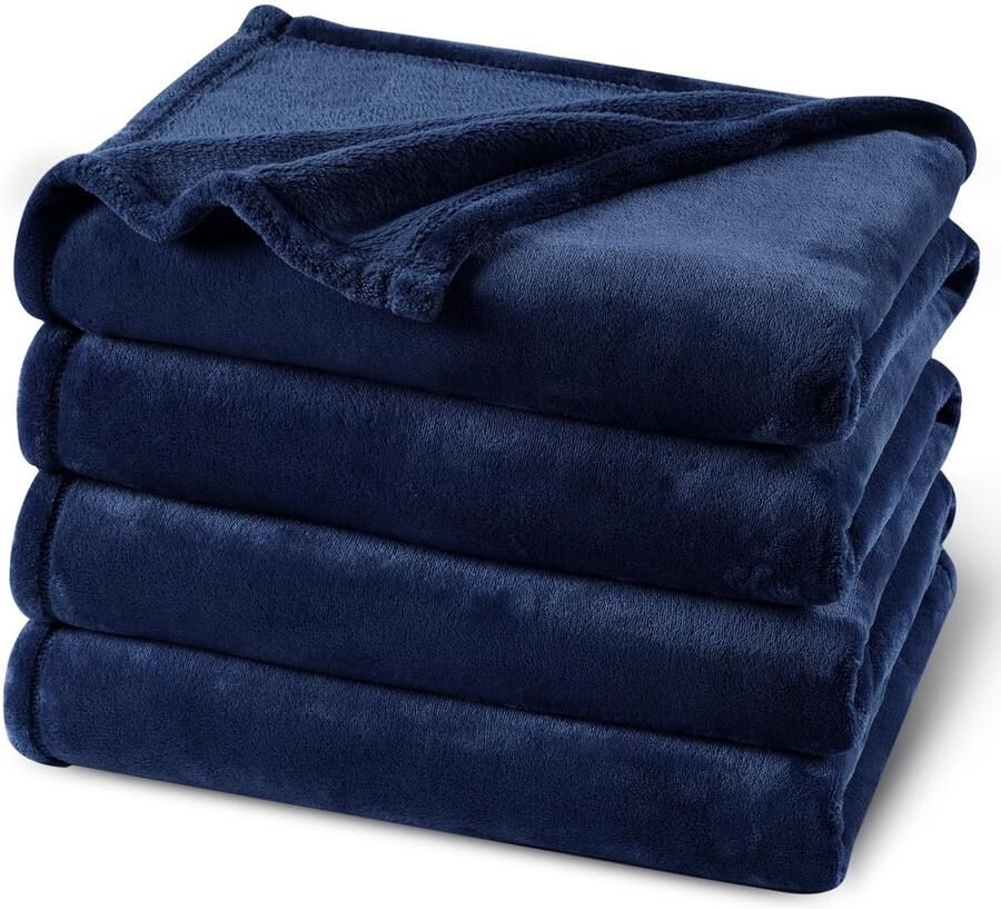 PHF Knuffeldeken Fluffy Fleece Deken 230x270cm Oeko-Tex Zachte Warme Deken voor Bank Slaapbank Bedspreien & Knuffeldekens Bank Deken Marineblauw