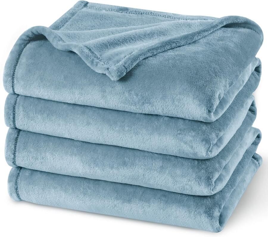 PHF Knuffeldeken Fluffy Fleece Deken 220x240cm Oeko-Tex Zachte Warme Deken voor Bank Slaapbank Bedspreien & Knuffeldekens Bank Deken Grijsblauw