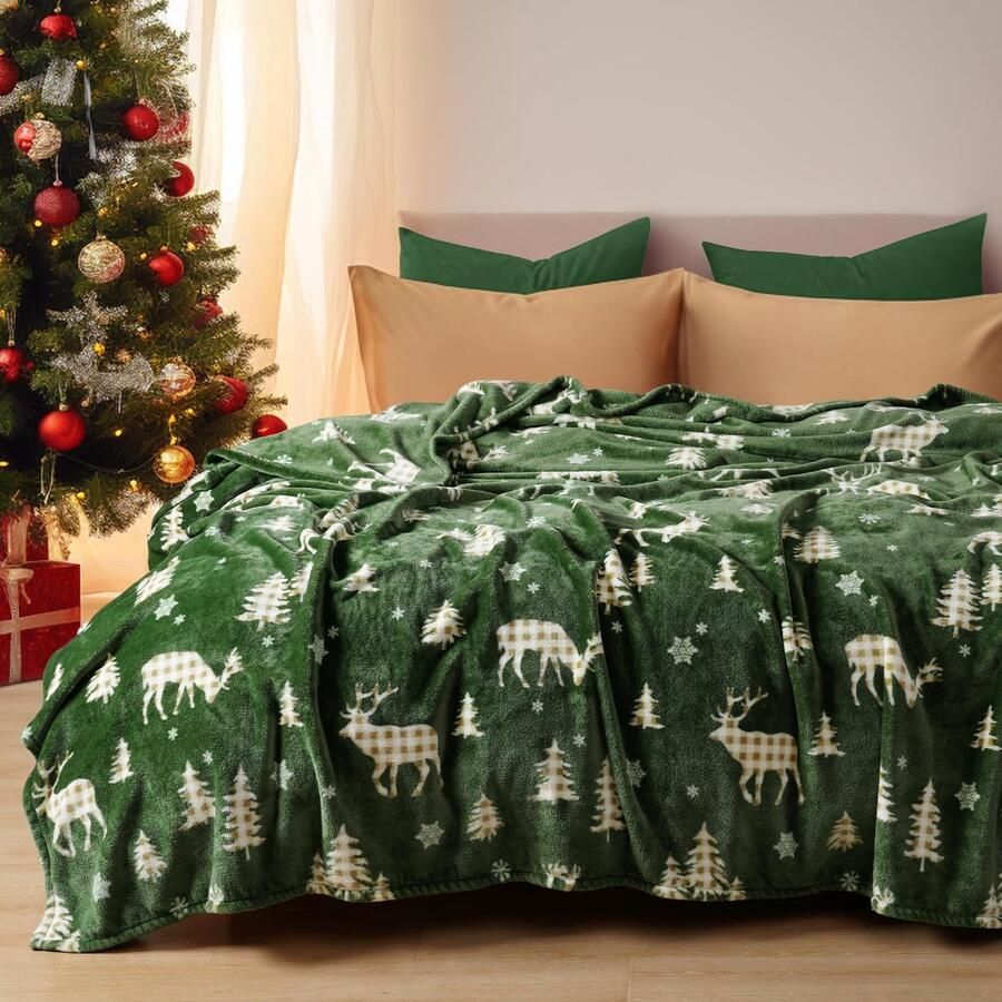 PHF Knuffeldeken Fluffy Fleece Deken 230x270cm Oeko-Tex Zachte Warme Deken voor Bank Slaapbank Bedspreien & Knuffeldekens Bank Deken Noordelijke Winter