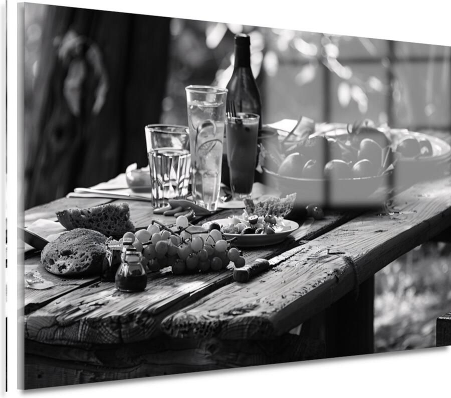 Picknicktafel wanddecoratie Meubilair glas schilderijen Wanddecoratie Bomen Klassieke schilderijen Acrylaat Muurdecoratie slaapkamer acrylglas 75x50 cm