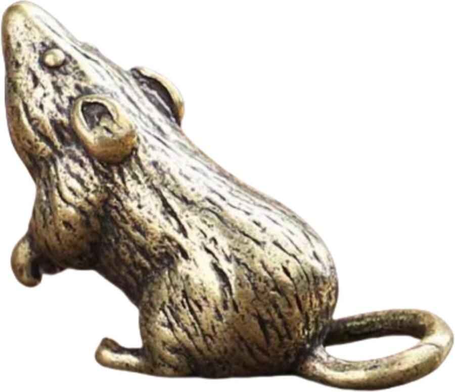 Ibenzoa Minimalistische Ratten Sculptuur Metaal Decor voor Tafel Vitrine en Urban Jungle Stijl