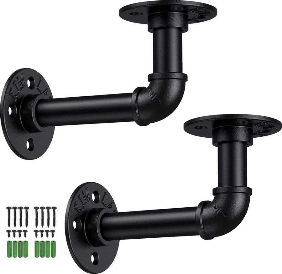 Pijpplankhouder 2 stuks Industriële Plank Klassieke Wandplank met Schroeven DIY Decoratie voor Thuis Boekenplank CD's Fotolijst