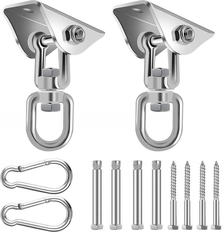 Plafondhaken voor hangstoel 2 stuks 360 graden draaibaar 450 kg capaciteit zware belasting hangstoelhouder voor beton hout yoga hangmat stoel zandzak gym