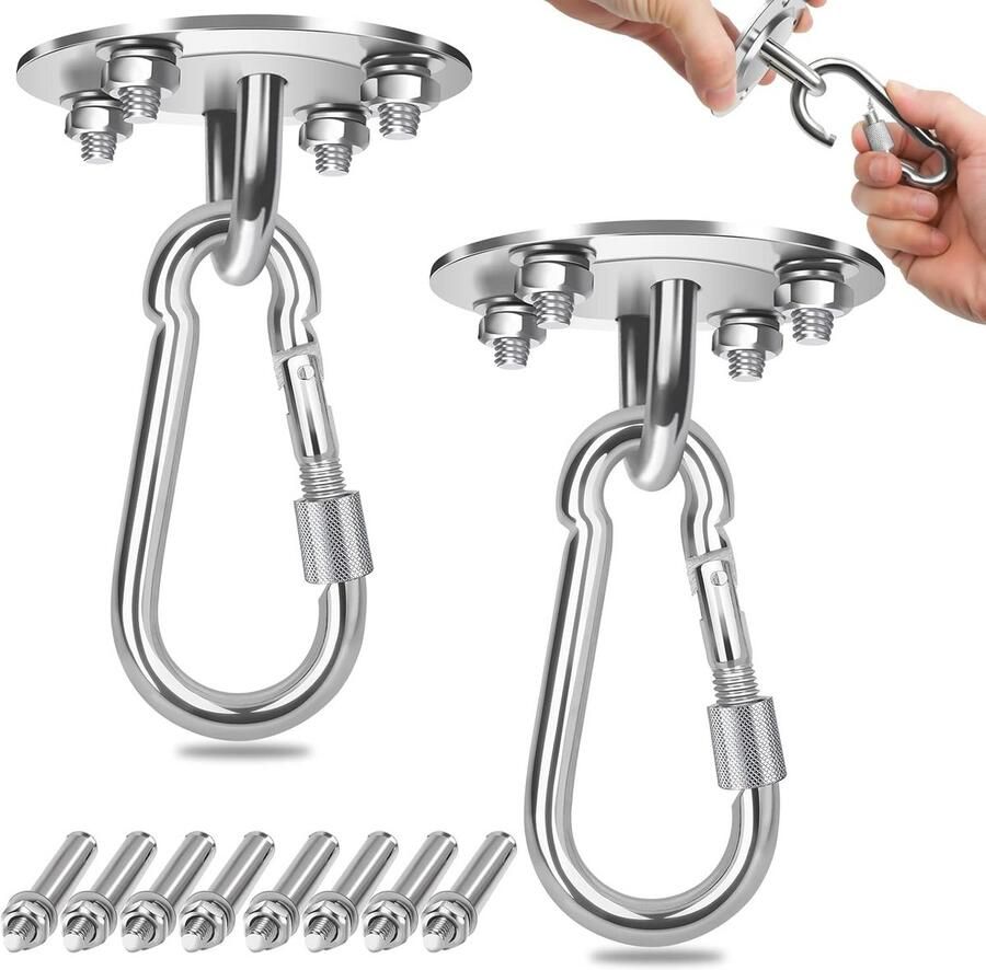 Plafondhaken voor zware belasting 450 kg capaciteit Roestvrij staal Voor schommel hangmat en bokszak