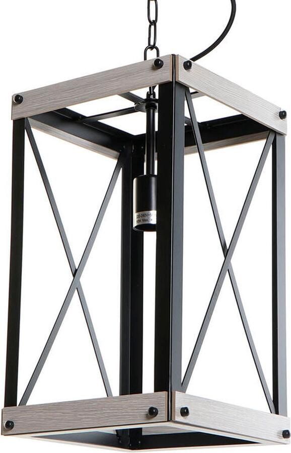 DKD Home Decor Plafondlamp Zwart Metaal Bruin 220 V 50 W (25 x 25 x 43 cm)