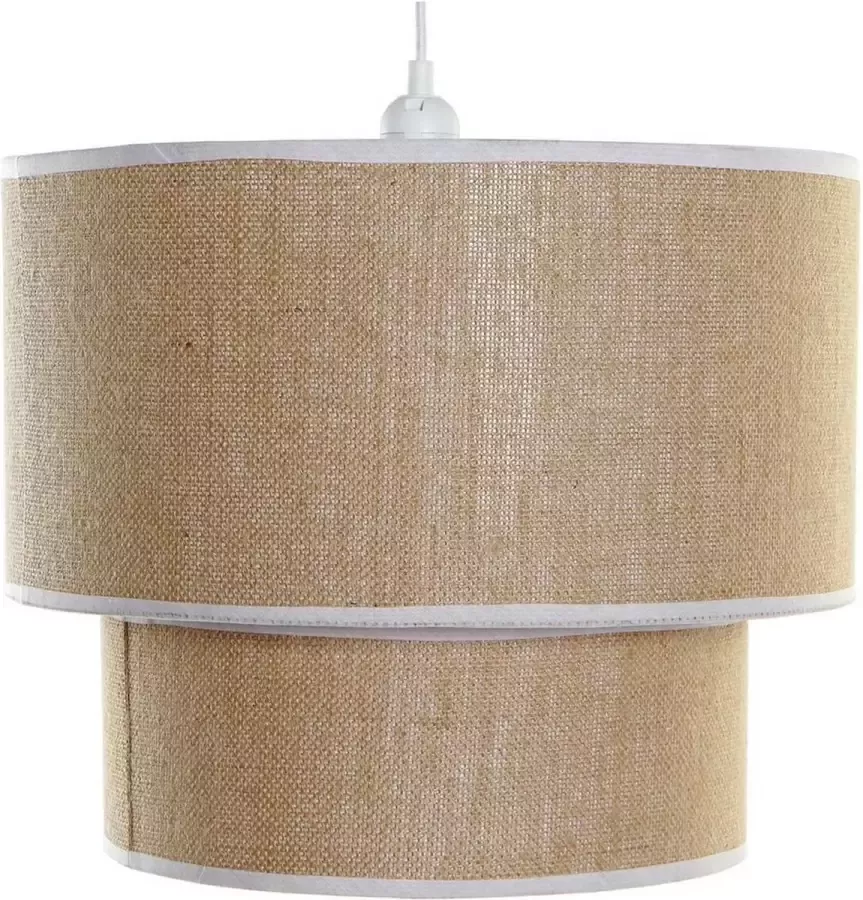 Plafondlamp DKD Home Decor Wit Bruin Polyester Rotan 220 V 50 W (40 x 40 x 32 cm)