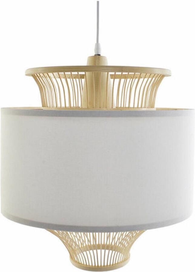 Plafondlamp DKD Home Decor Wit Polyester Bamboe (40 x 40 x 52 cm)