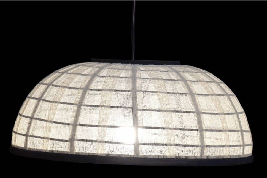 Plafondlamp DKD Home Decor Zwart Bruin Katoen Rotan (48 x 48 x 20 cm)