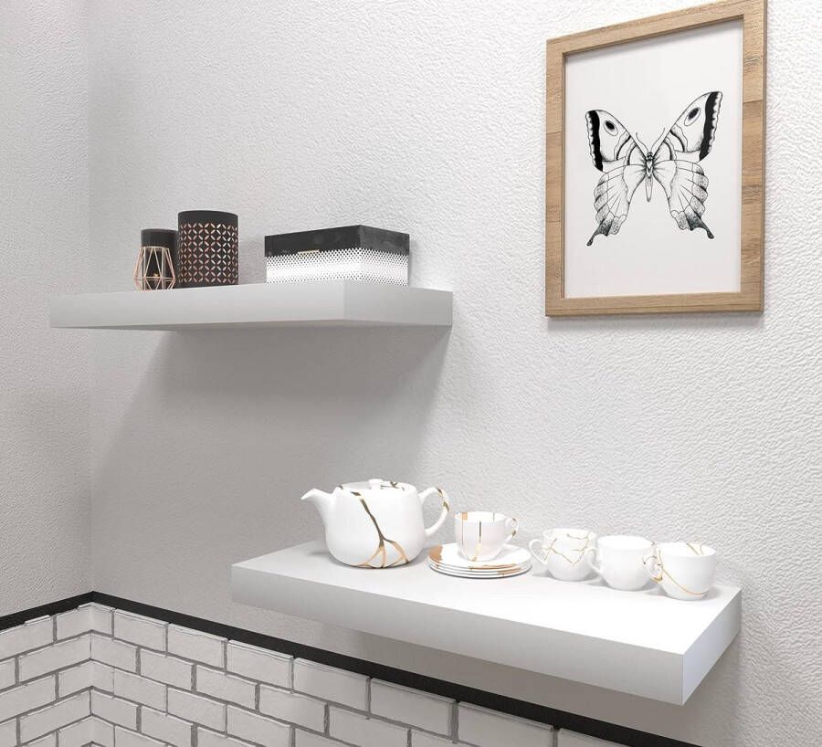 Plank CD DVD two rek hoogglans wandplank vrij two keuze uit verschillende maten keuken kantoor woonkamer hoogte 50 mm (wit 80 cm x 5 cm x 26 cm)