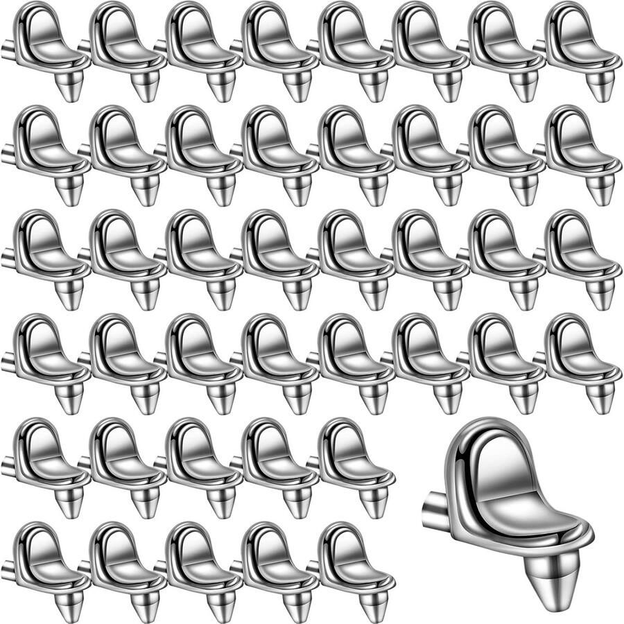 Plank Ondersteuning Pinnen Rvs Pin Beugels 5MM Plank Peg Pins voor Boekenkast Keukenkast Kast Glas Planken Ondersteuning Pack van 50