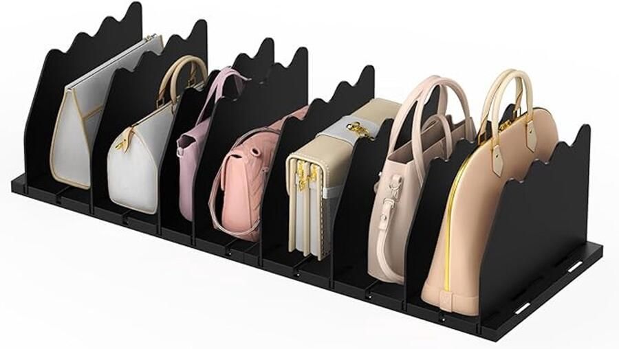 Plank verdelers handtas opslag kast plank verstelbare kleding organizer portemonnee organizer voor keuken kast badkamer 8 stuks zwart