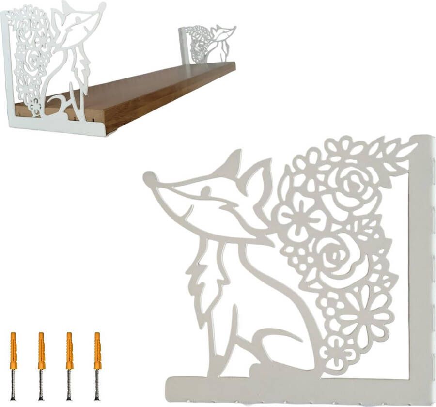 Plankbeugel Zwart Metaal Plankbeugel Decoratieve Plankbeugel Hoekbeugels Decoratieve Plankbeugels Plankbeugel Set van 2 20 x 20 cm (Eekhoorn)