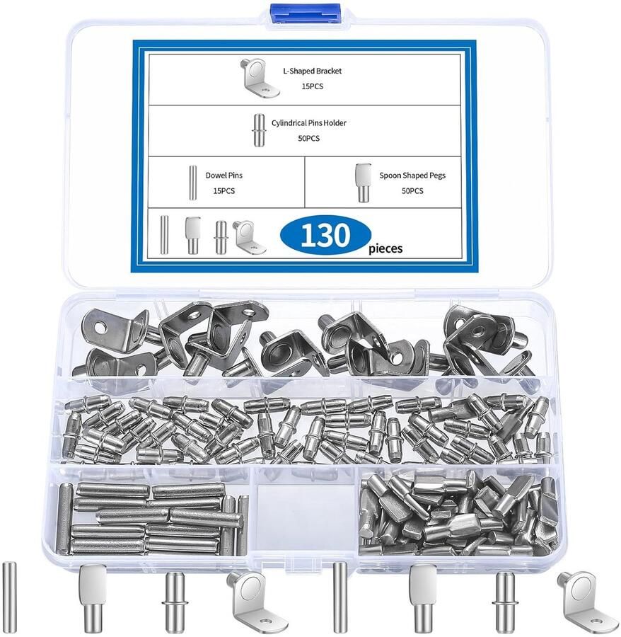 Plankbeugels metalen steun voor planken 130 stuks 5 mm en 6 mm