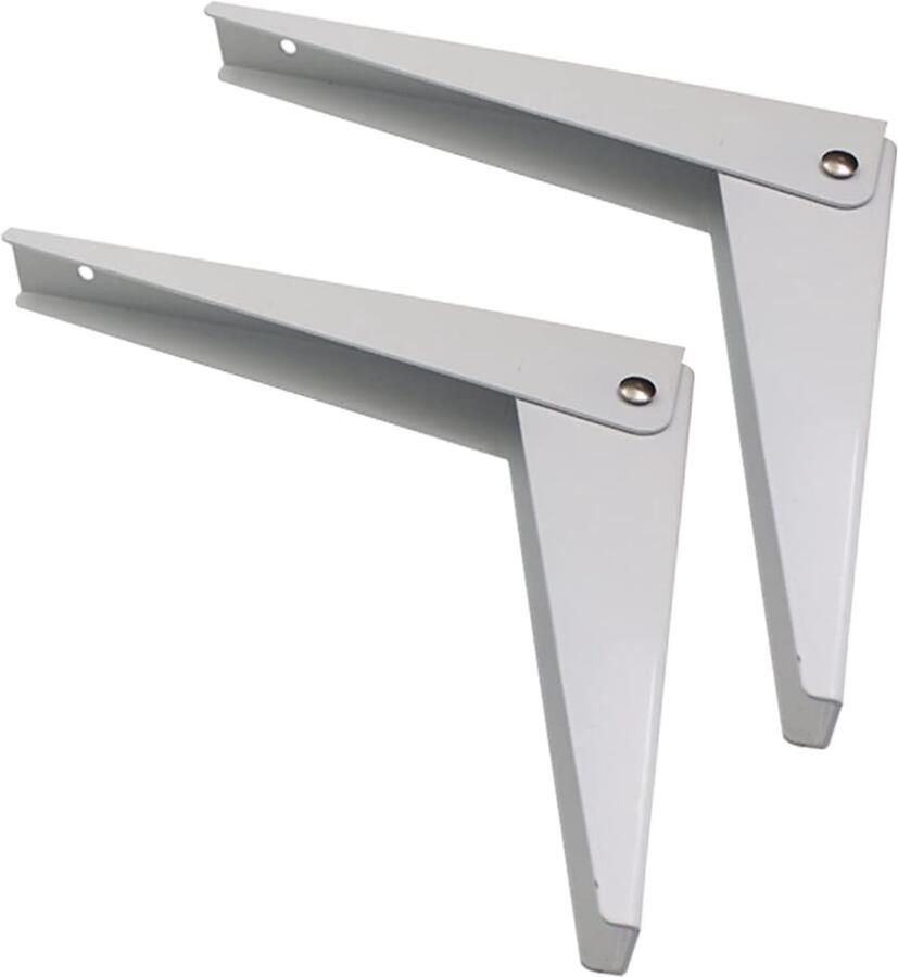 Plankdragers 2 Stuks Zwevende plankdragers Muurbeugels Wandplank Staal Wit 20*18cm Opvouwbare Onzichtbare Driehoekige Wandmontage Voor woonkamer slaapkamer garage