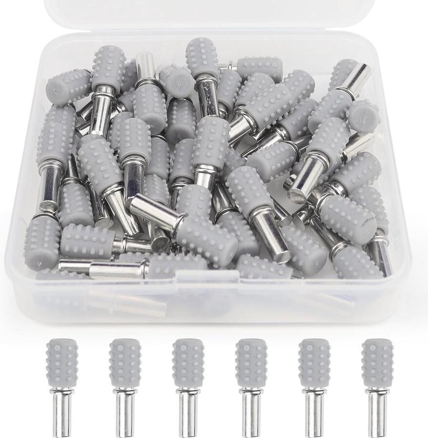 Plankdragers 5 mm 50 stuks met antislip rubberen kap Roestvrijstalen plankpinnen voor glas kast Meubels kast kantoor accessoires Houder Montageset kastdragers