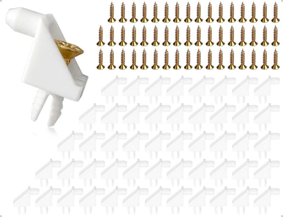 Plankdragers Set van 50 stuks Reserveonderdelen voor kledingkast Geschikt voor thuis kantoor en meer Wit Sterke constructie