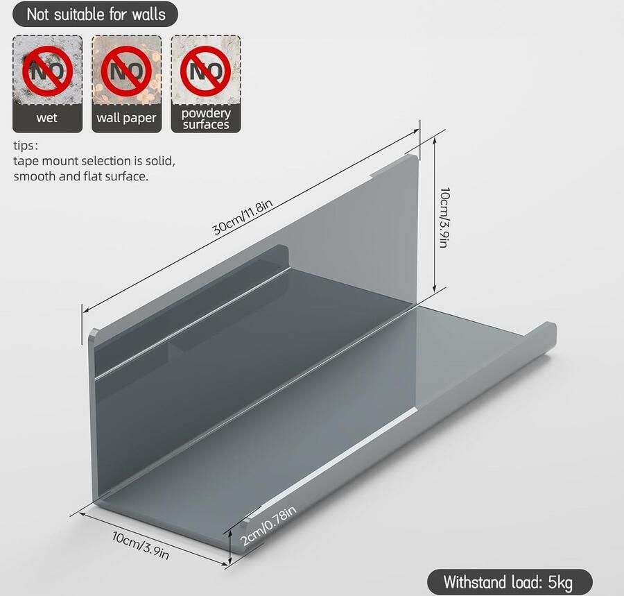 Wandrek zwevend rek muur zonder boren planken voor muren grijs zwevend rek 2 stuks keukenrek wandrek zwevend keukenrek zonder boren fotolijst lijmrek badkamer