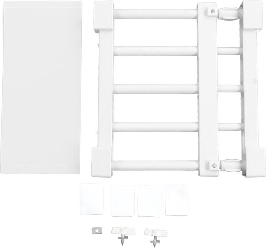 Planken Kast – Verstelbare Kastverdeler met Spanschaprail Uitbreidbare Nailless Divider Opslagrek voor Kledingkast en Keukenkast (23-30cm)