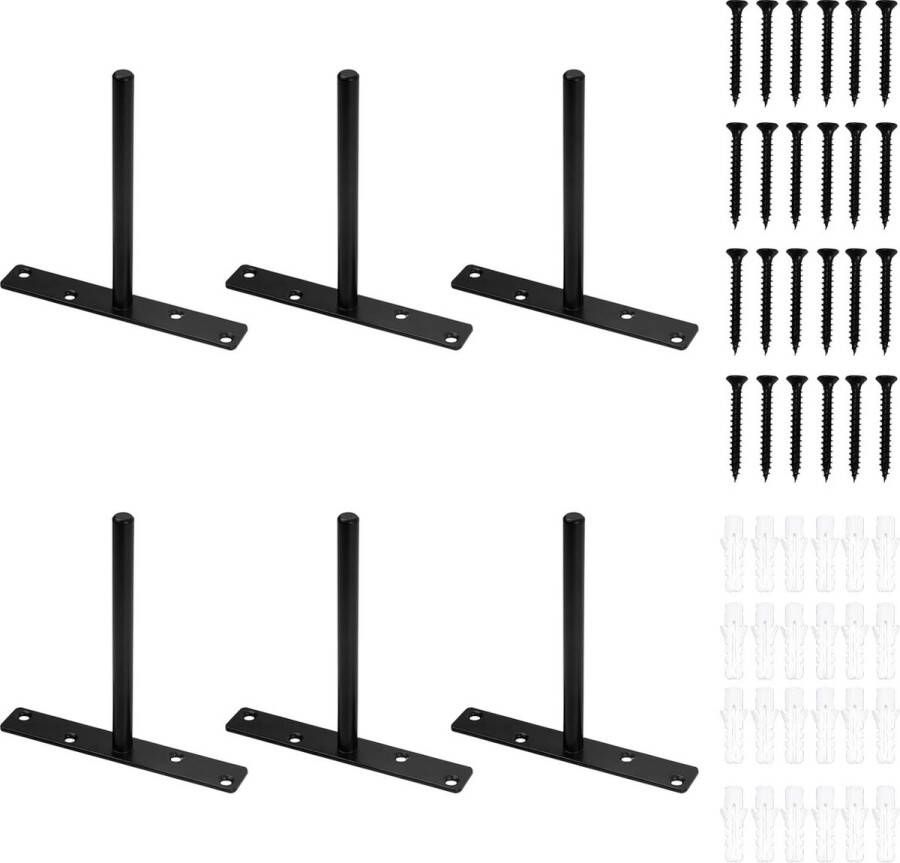 Plankhouder onzichtbare zwevende plankhouders plankhouder zwart plankdrager zware belasting plankhouder met schroeven voor wandmontage decoratie kast meubels (15 cm)