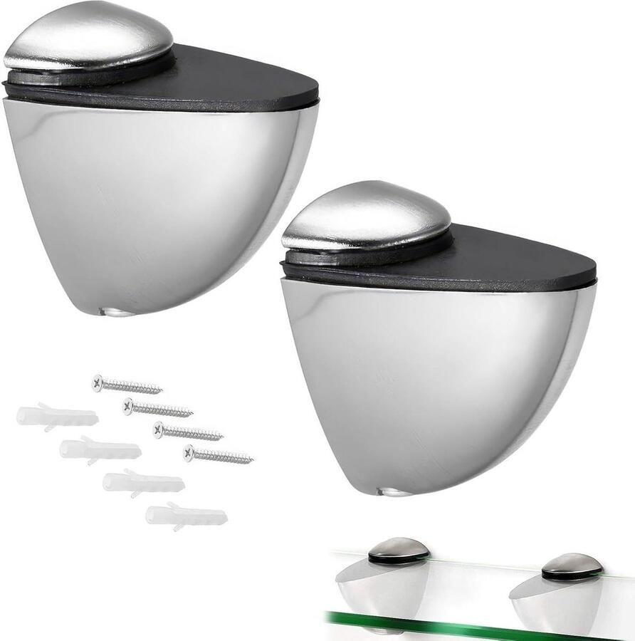 Premium Houten Plankhouder Set van 2 Onzichtbare Wandrek Glazuur Geschikt voor Hout Glas planken 3-14mm dik