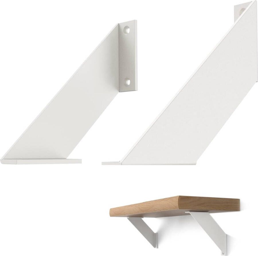 Plankhouder wit robuust metalen hoekhouder wit vintage 15 cm plankdrager zware belasting 2 stuks